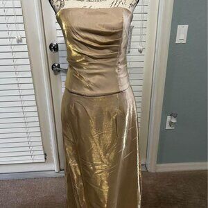 NWT Scott McClintock Gold formal dress, Sz 8